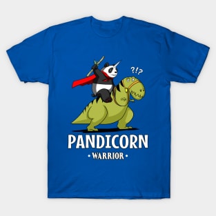 Pandicorn Panda Riding T-Rex Dinosaur T-Shirt